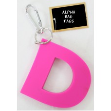 D Pink Alpha Bag Tag