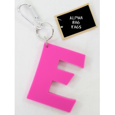 E Pink Alpha Bag Tag