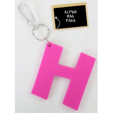 H Pink Alpha Bag Tag