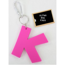 K Pink Alpha Bag Tag