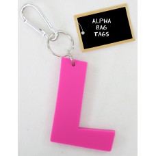 L Pink Alpha Bag Tag