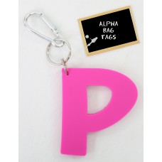 P Pink Alpha Bag Tag