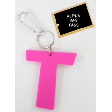 T Pink Alpha Bag Tag