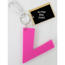 V Pink Alpha Bag Tag