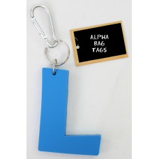 L Blue Alpha Bag Tag